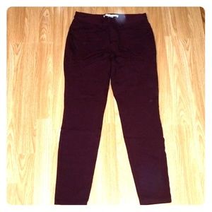 Plum Skinny Leg Work Pants